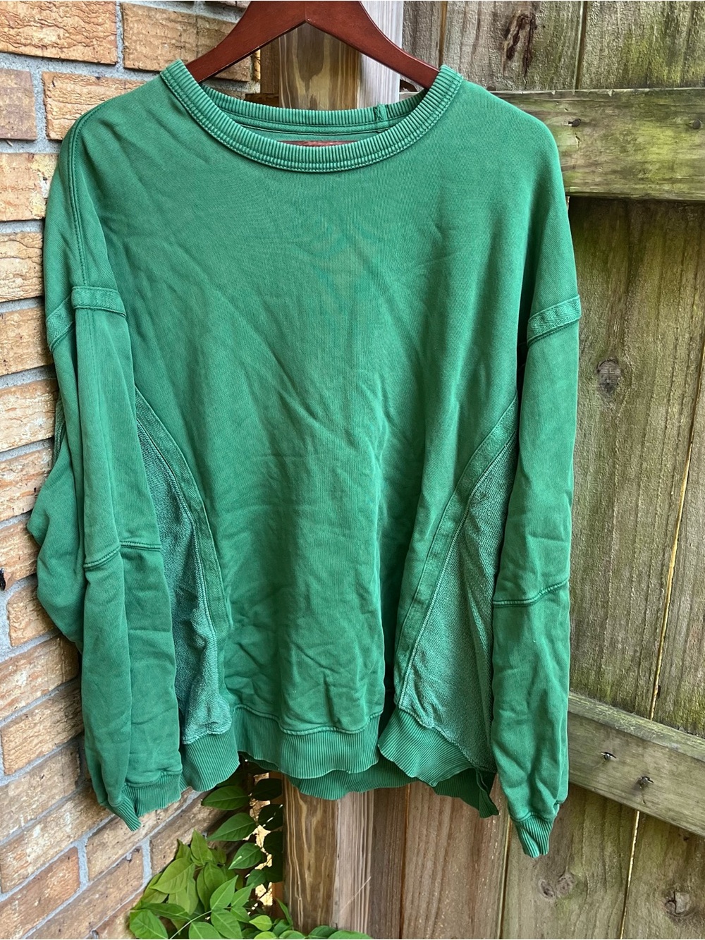 aerie Green Oversized Relaxed Crewneck Sweatshirt